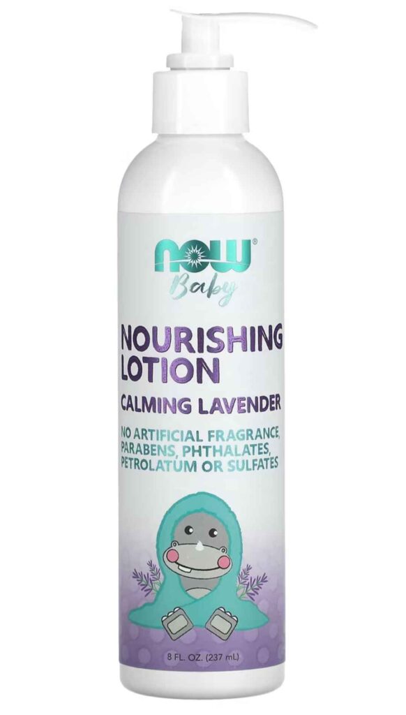 NOW Foods Organic Baby Lotion with Lavender 237ml – Vegan calming lotion for babies with cocoa butter, jojoba oil, and cruelty-free formula, iHerb UAE