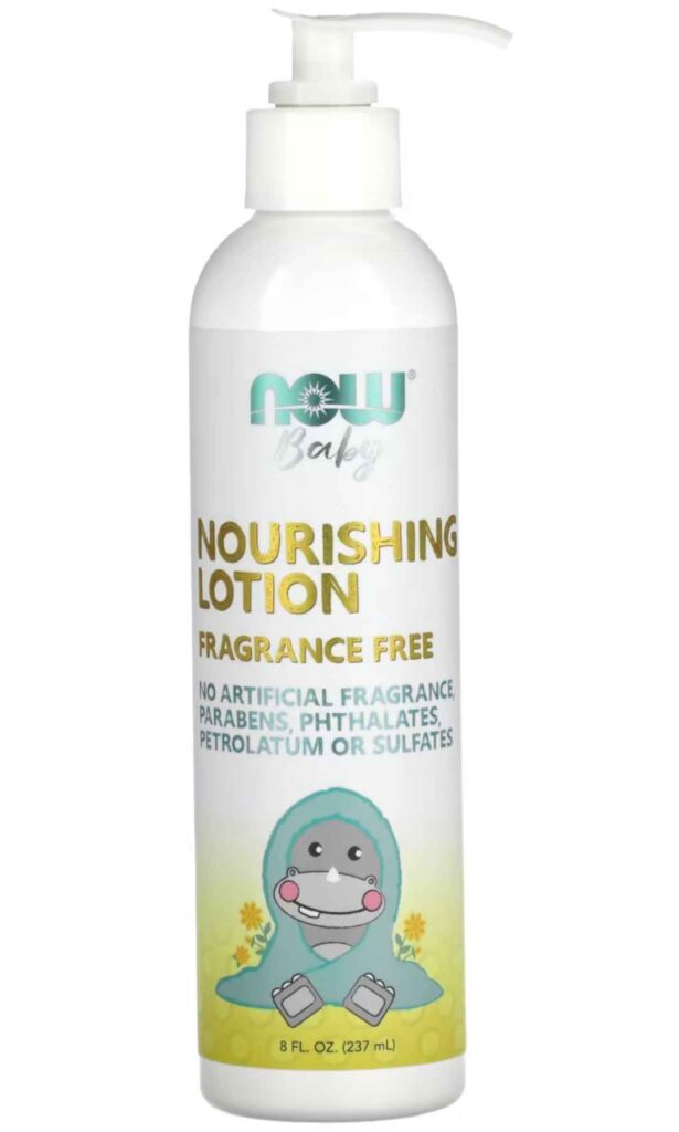 NOW Foods Fragrance-Free Baby Lotion 237ml – Hypoallergenic organic baby lotion with coconut oil, shea butter, and no synthetic fragrance, iHerb UAE