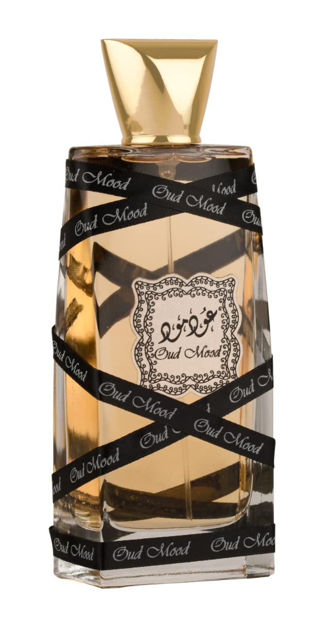 Lattafa Oud Mood – an affordable perfume for men in UAE with a rich saffron-infused fragrance.