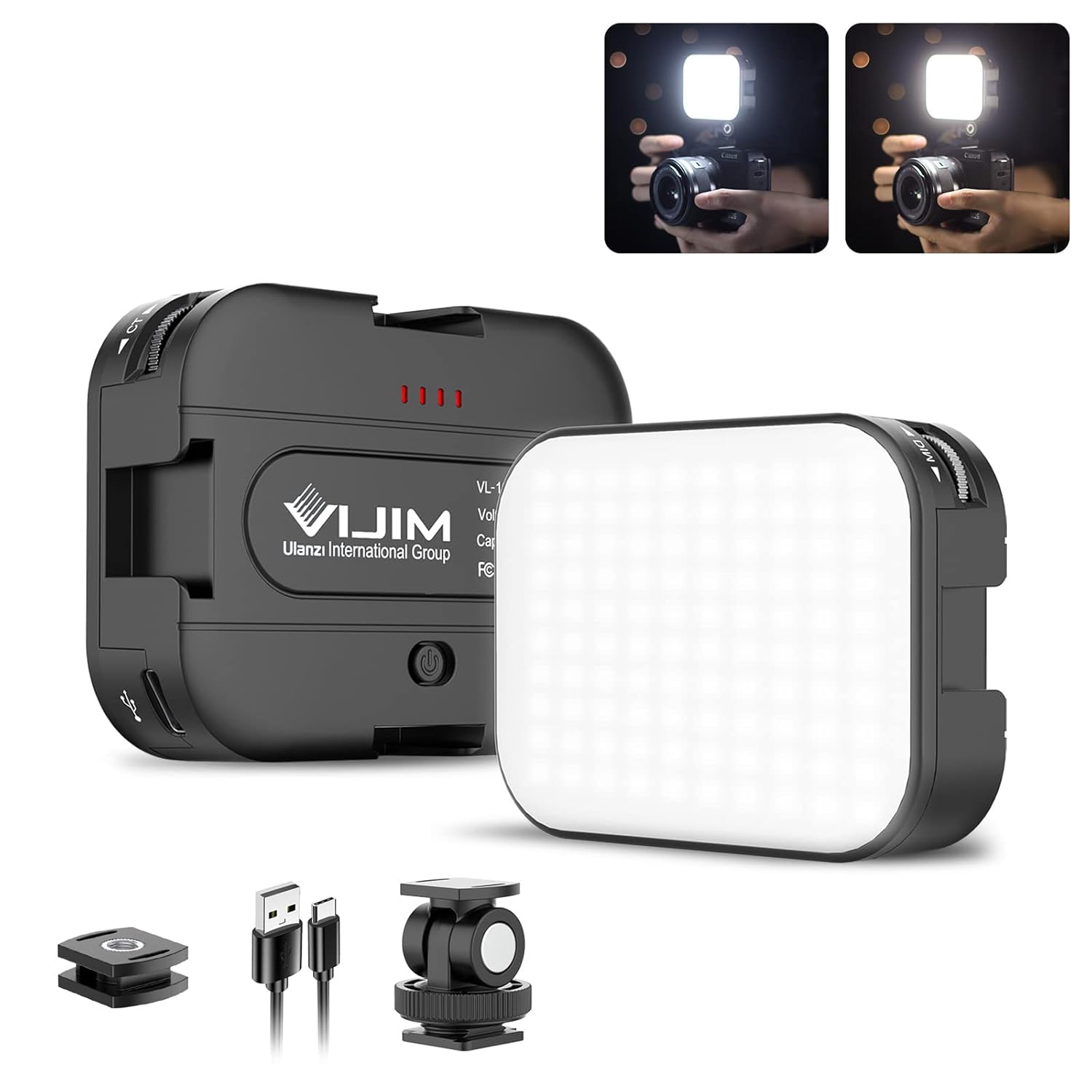 Vijim VL100C Bi-Color LED – essential vlogging kit light with adjustable brightness for perfect video lighting