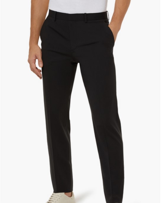 Theory Mayer Wool Pants – Black: A classic black regular-fit pair of 100% wool Formal Trousers for Men, providing breathable structure and a refined silhouette for formal or semi-formal settings.