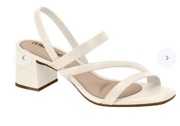 Off-white mid block heel office heeled sandal with slingback strap and slim front bands – women’s heeled sandals for summer workdays