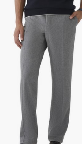 Slowear Virgin Wool Straight‑Fit Trousers – Charcoal Grey: A charcoal grey straight-fit pair of Formal Trousers for Men made from 100% virgin wool, known for its breathability and moisture-wicking properties in warm weather.