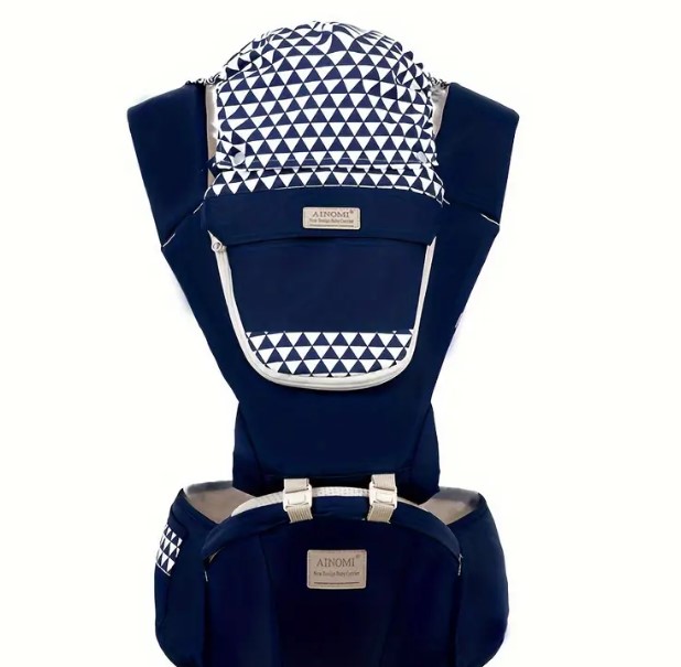 EgoBaby all-in-one ergonomic hip-seat baby carrier with reinforced mesh, padded panels, detachable sun canopy, M-seat hip support, and extra-wide waist belt