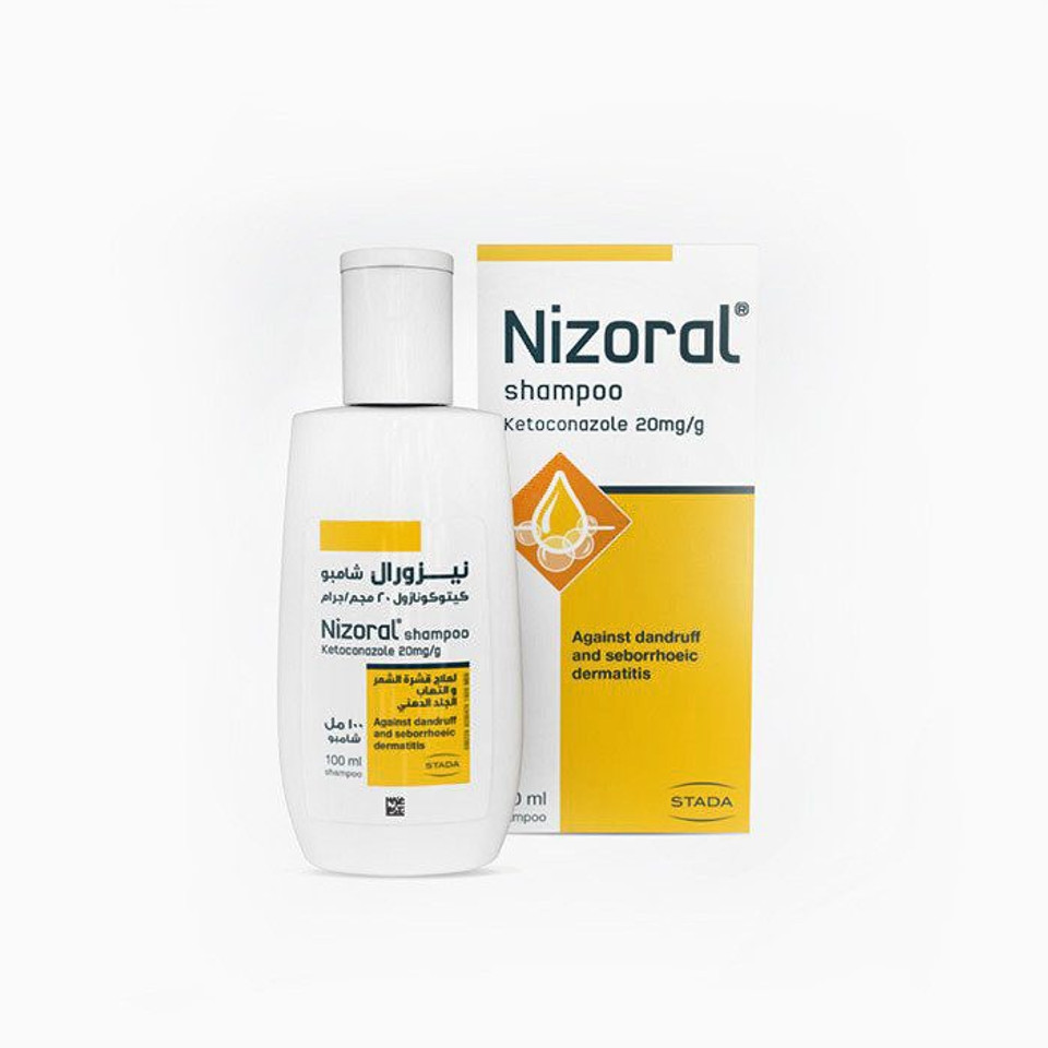 Nizoral ketoconazole shampoo 20mg/g for treating dandruff and seborrhoeic dermatitis, effective for hair loss prevention.