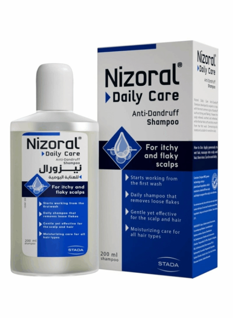 Nizoral A-D anti dandruff shampoo 1% with a clean fresh scent, clinically proven to treat dandruff and hair loss concerns.