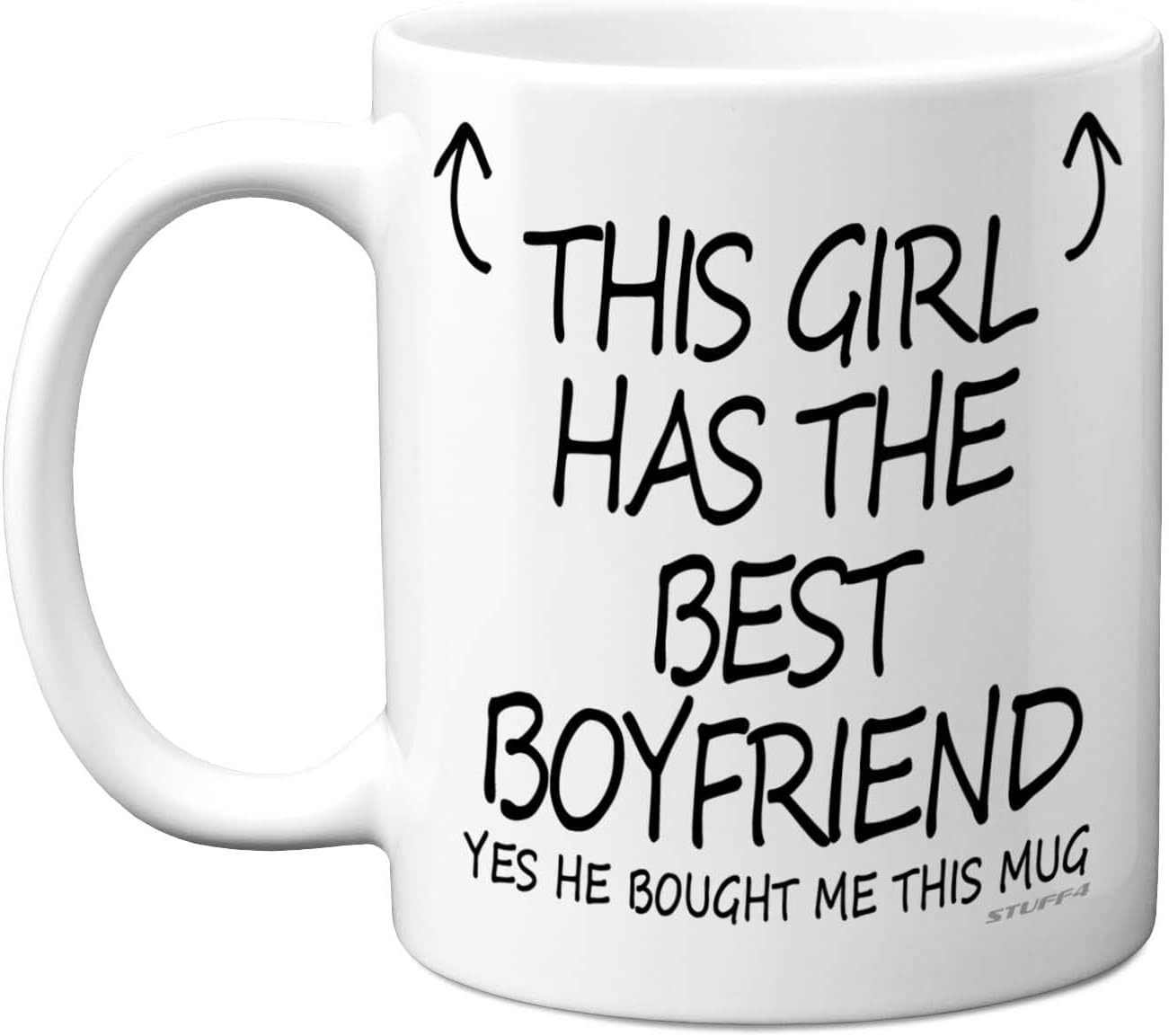 Funny and heartfelt mug with the text 'This Girl Has the Best Boyfriend,' a great choice for the best gift for boyfriend on valentine's day