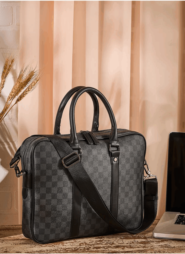 Robert Wood Check Print Laptop Bag