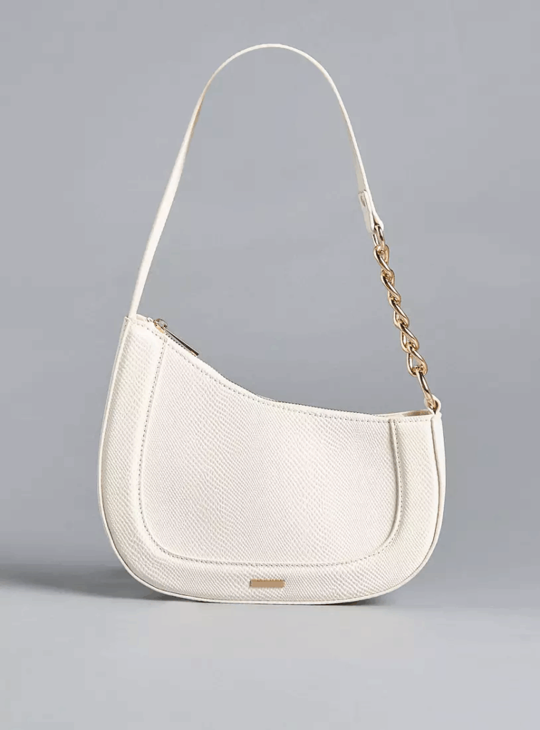 Textured Shoulder Bag with Zip Closure