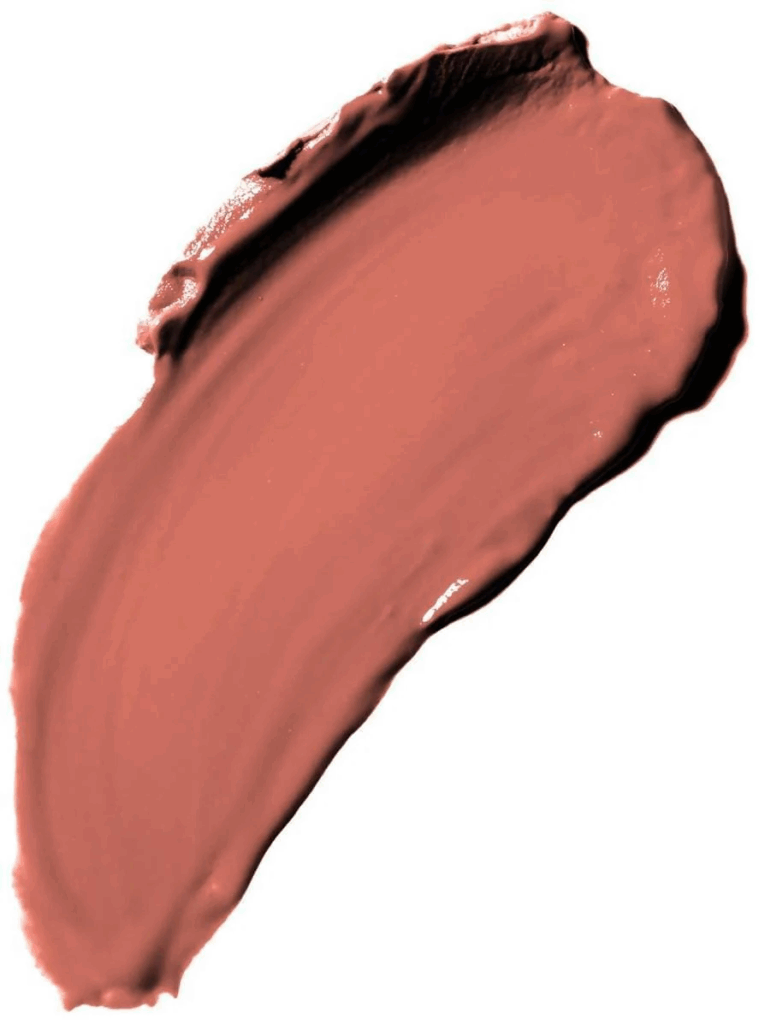 Terracotta nude lipstick with a creamy matte finish, best for medium to tan skin. This warm tone lipstick balances depth and softness, making it a versatile lipstick for fall or everyday lip looks.