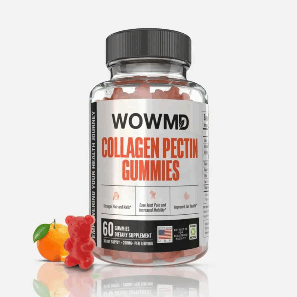 The best collagen gummies from WOWMD, a pectin-based formula designed for adults to support stronger hair, nails, and joint mobility.


