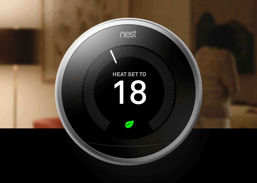 Nest Learning Thermostat UAE, smart home technology UAE for energy-efficient climate control, part of best smart home brands UAE, supports connected home UAE setups.