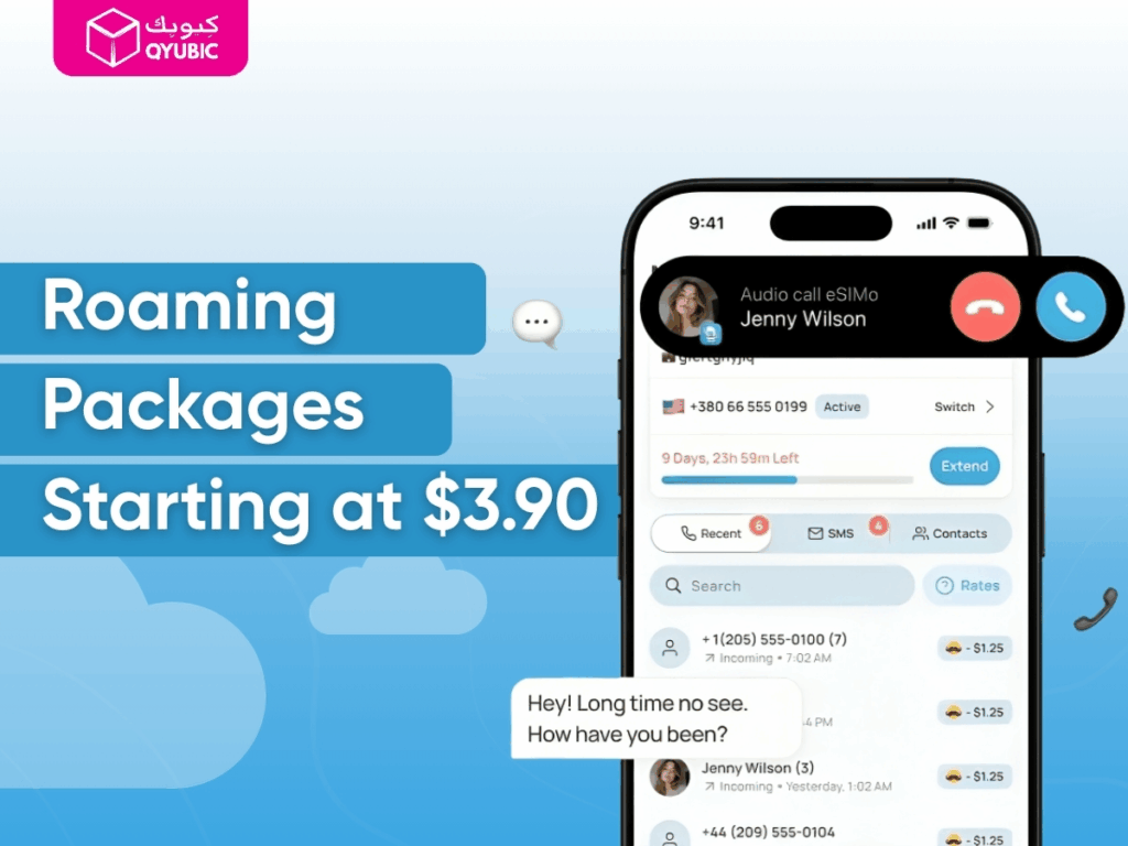 Affordable roaming packages starting at $3.90 with eSIMo, offering international mobile data and calling services for travelers.
