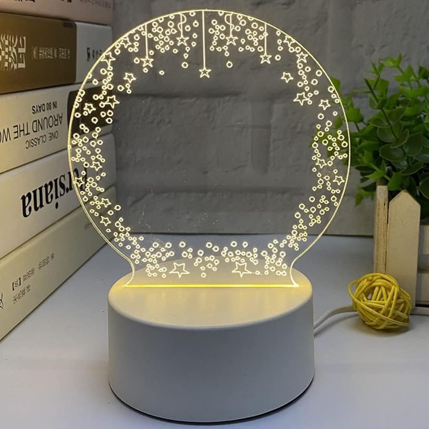 Charming LED night lamp with a delicate starry design, perfect for creating a cosy and romantic atmosphere—an ideal Valentine’s Day gift for her to light up her evenings with warmth and love."