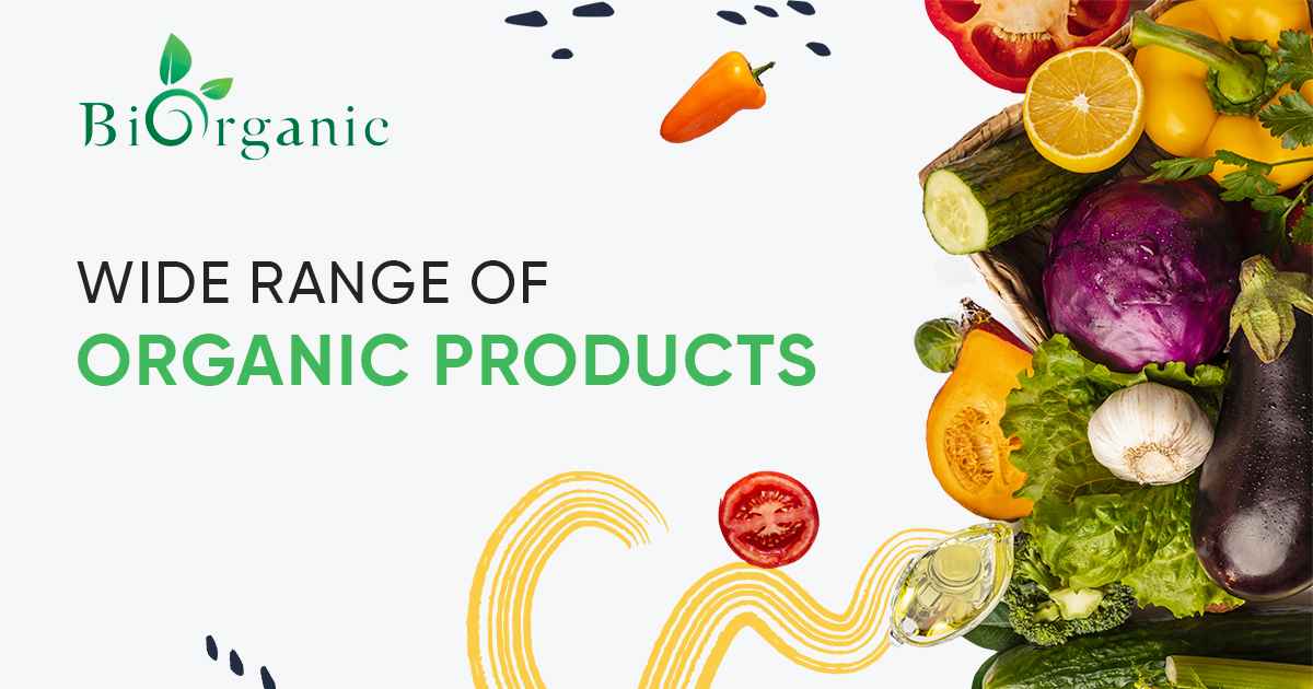 Organic fruits and vegetables at Biorganic Store, one of the top grocery stores in Dubai for organic and healthy products